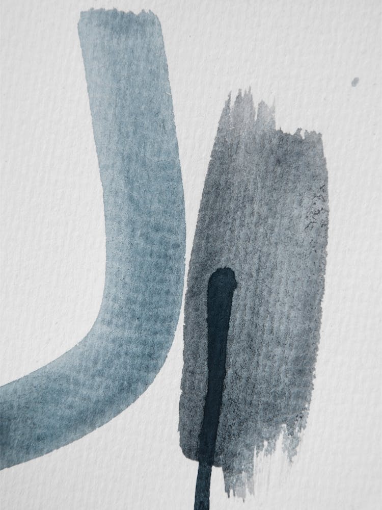 Aquarelle Meets Pencil Blue And Black