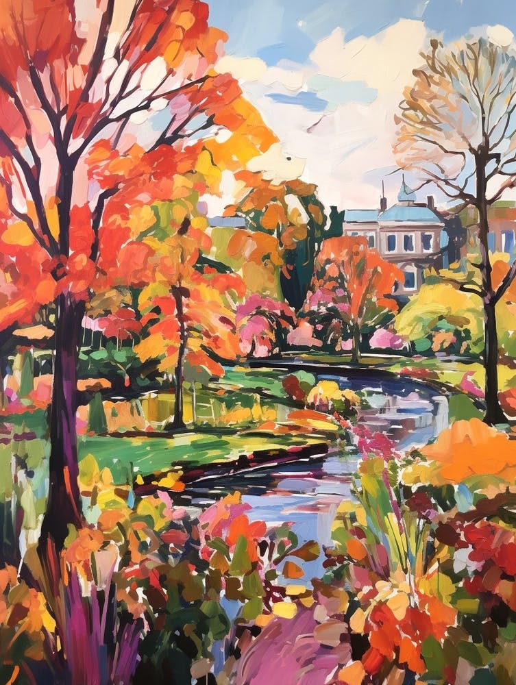 Autumn Gardens Painting Royal Botanic Garden Edinburgh 2