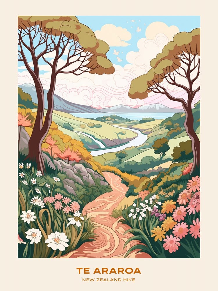 Te Araroa New Zealand Hike Poster