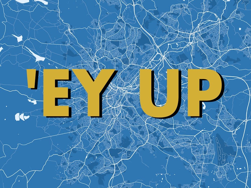 Ey Up Sheffield Blue Map