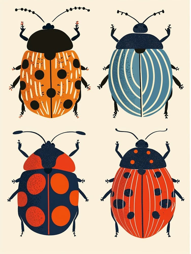 Colourful Insect Illustration Ladybug 32
