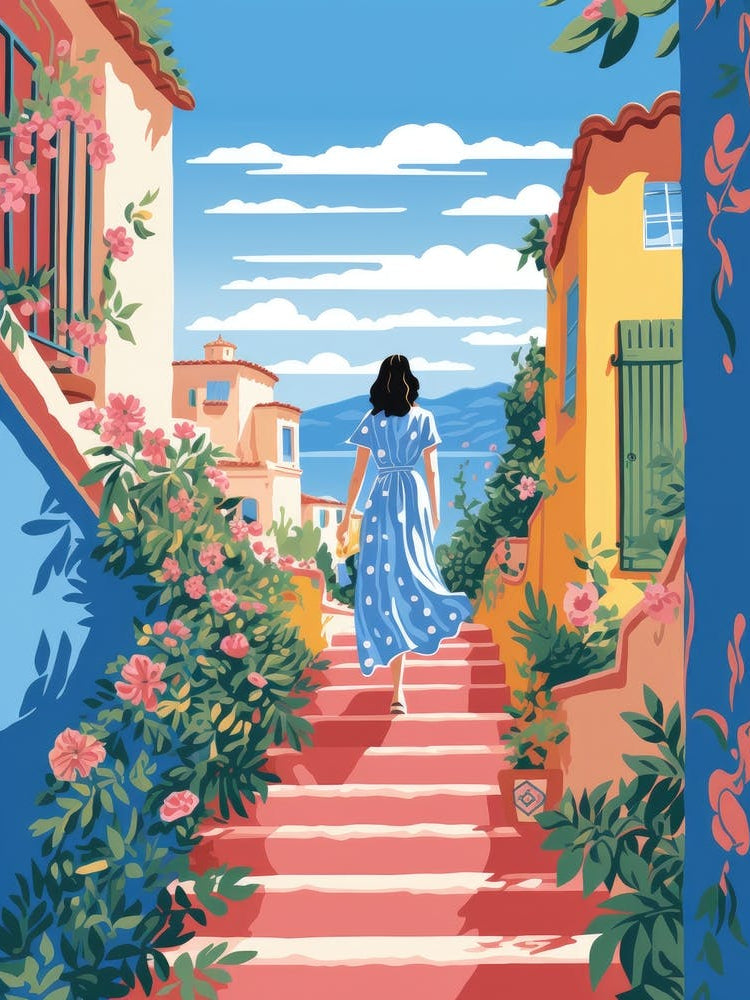 Girl Walks Down The Stairs