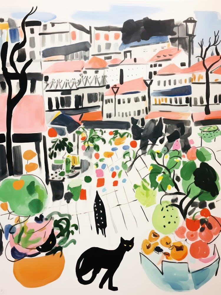The Food Market In Paris 2 Illustration