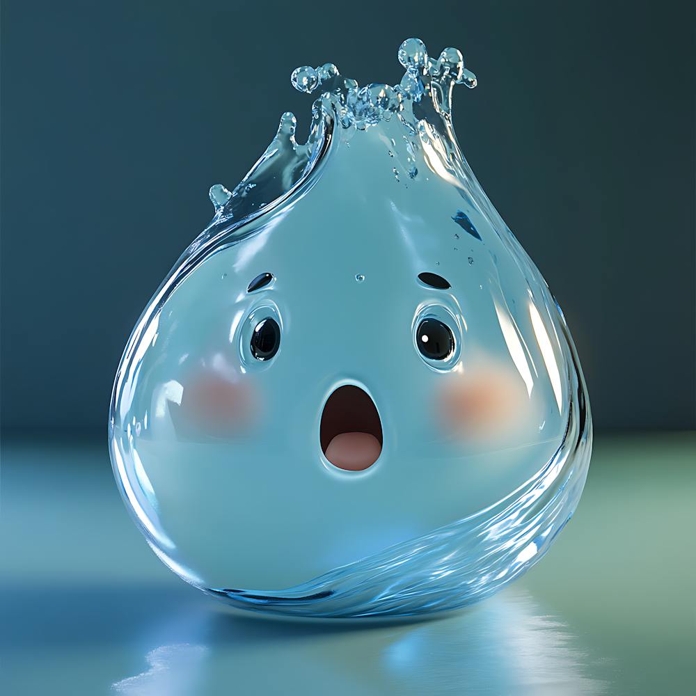 Animated Water Droplet Character 5