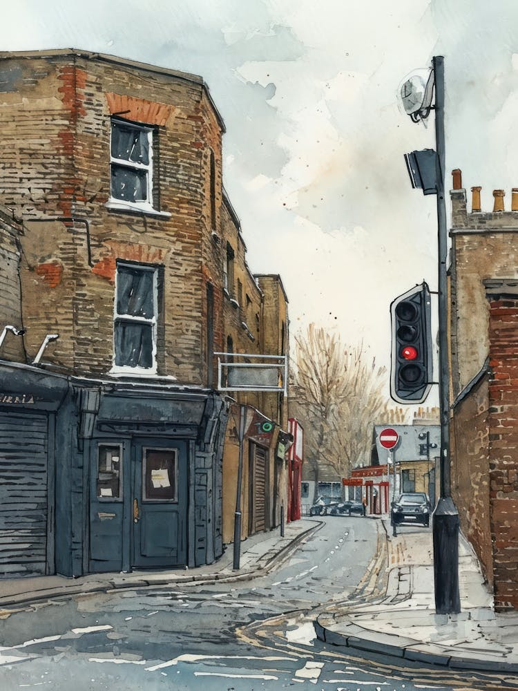 Islington London Borough   Street Watercolour 4