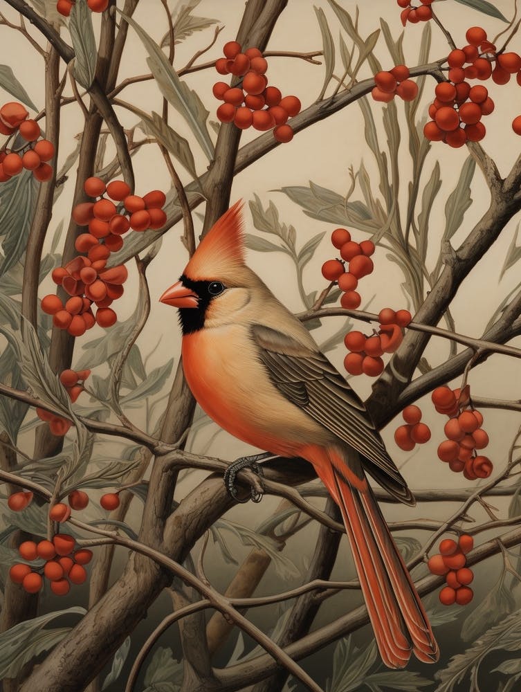 Dark And Moody Botanical Cardinal 3