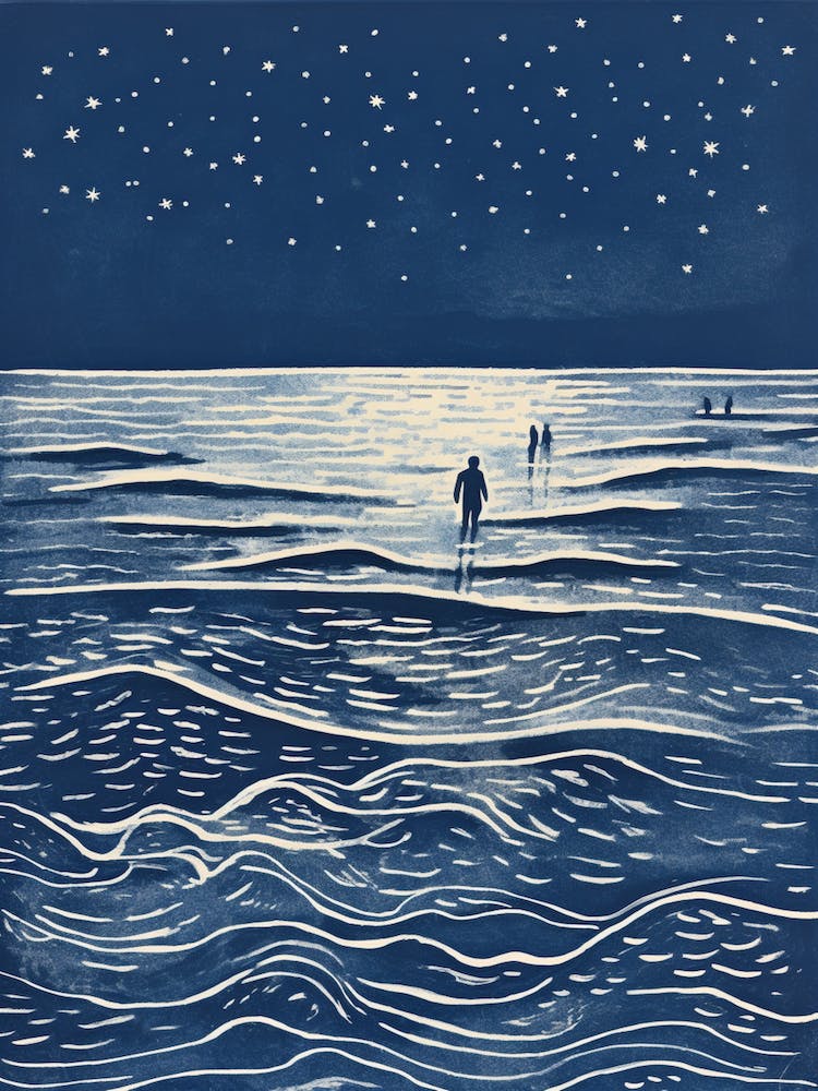 Camber Sands East Sussex Druckgrafik-Stil 3