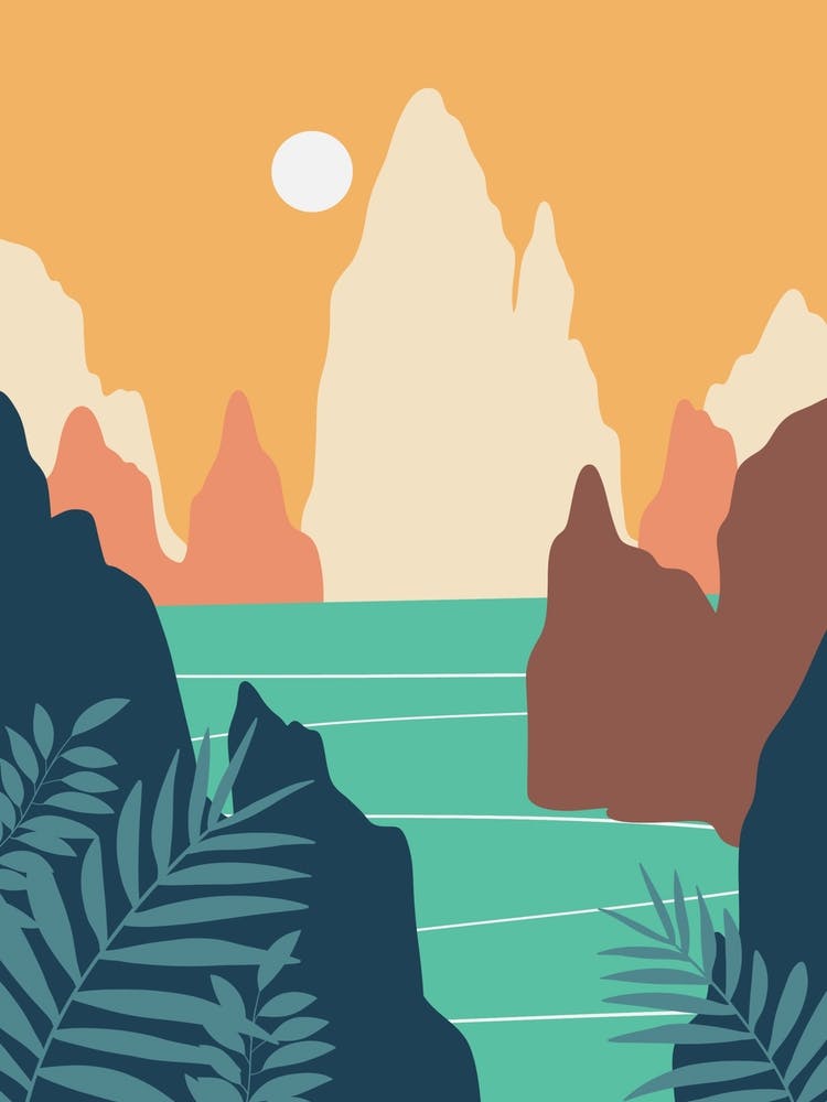 Landscape With Mountains And Water 1