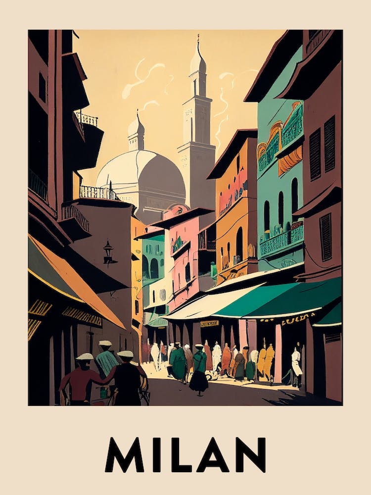 Milan 2 Vintage Travel Poster