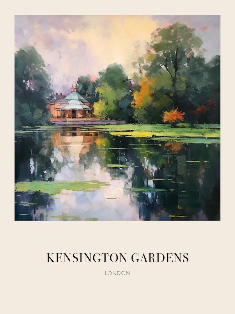 Kensington Gardens London United Kingdom Affiche vintage inspirée de Cezanne