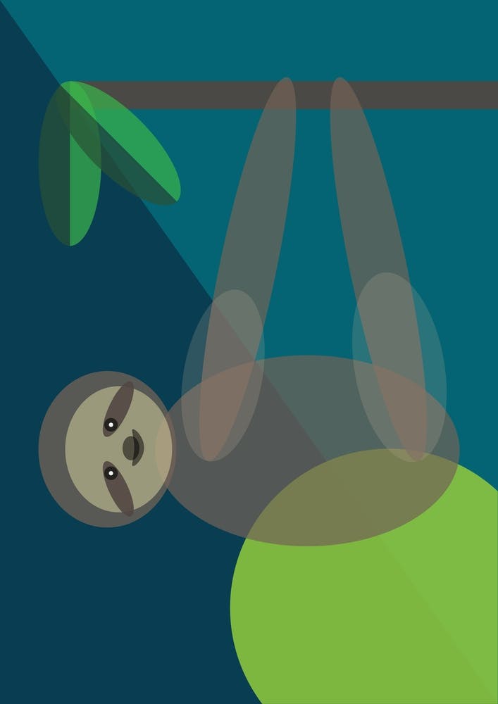 Mid Century Geometric Sloth