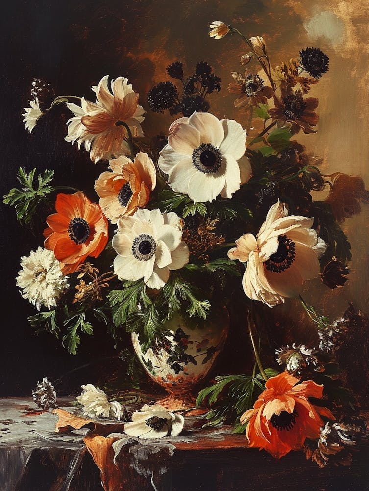 Baroque Floral Still Life Anemone 3