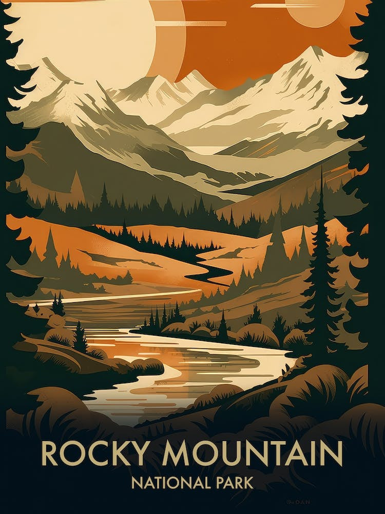 Rocky Mountain National Park Vintage Travel Poster 10