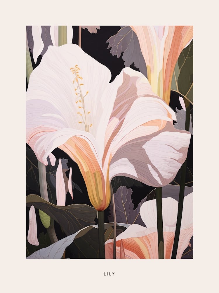 Flower Illustration Lily 1 Poster