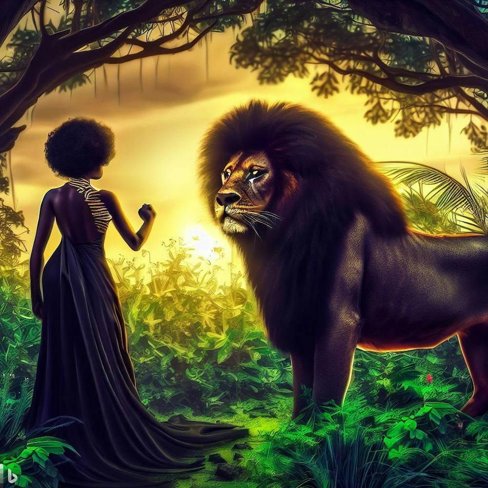 Lion And Woman