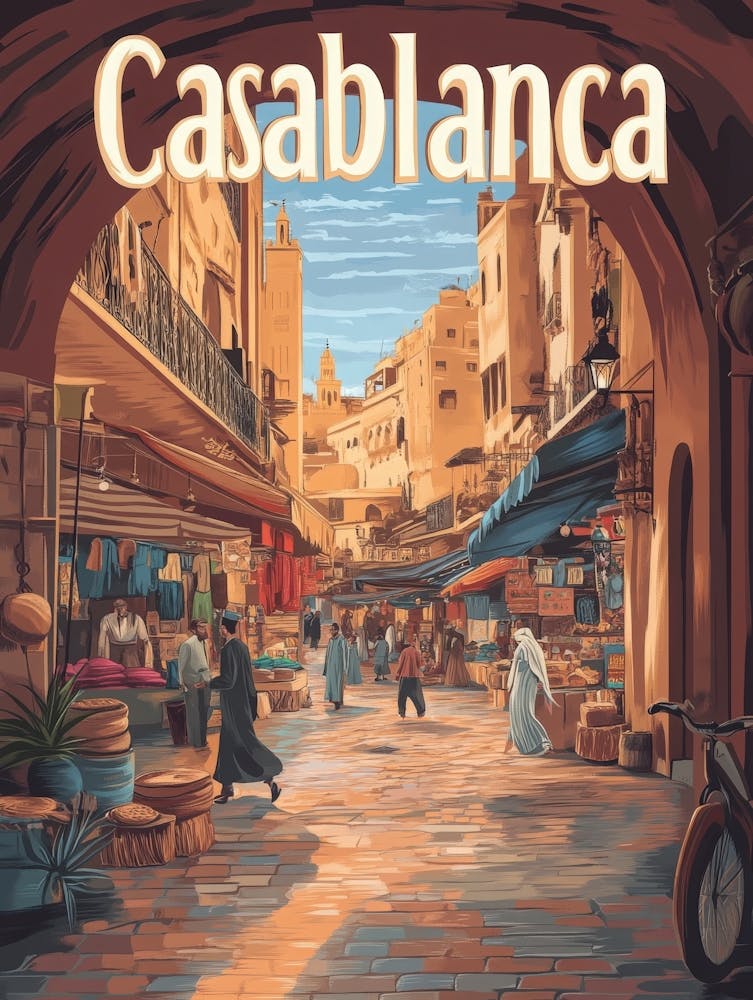 Aihrgdesign A Classic 1960s Travel Poster For Casablanca 4