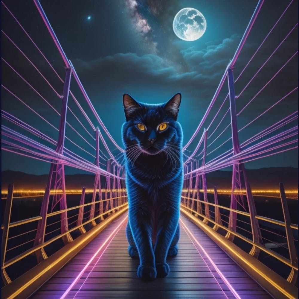 Cat On A Bridge