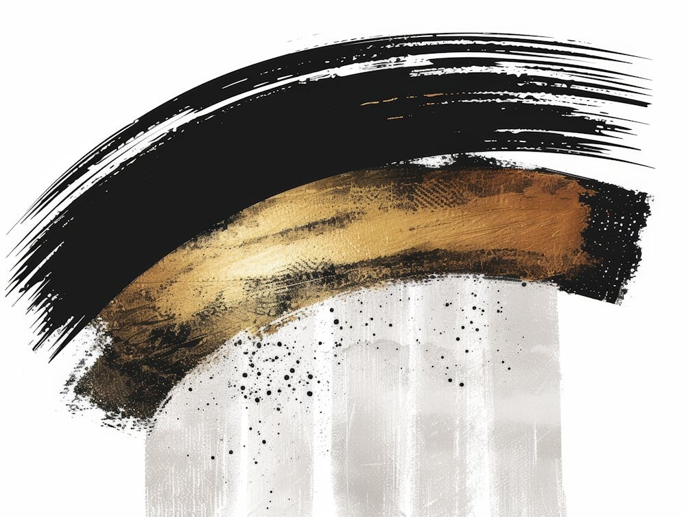Gold Brush Strokes 9