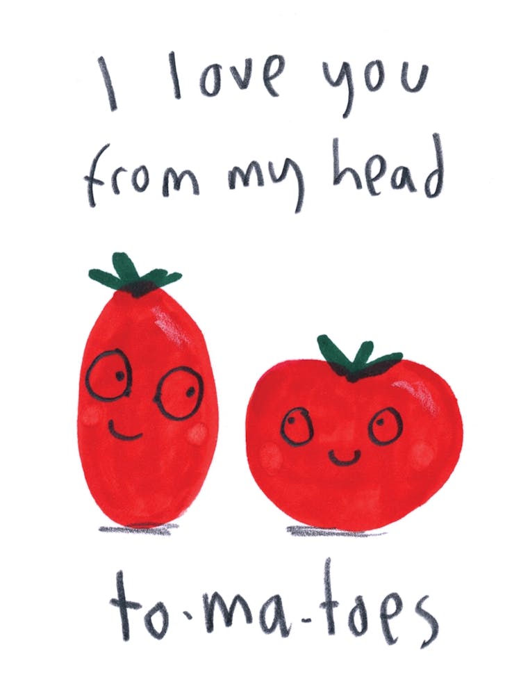 Ich liebe dich von meinem Kopf Tomaten