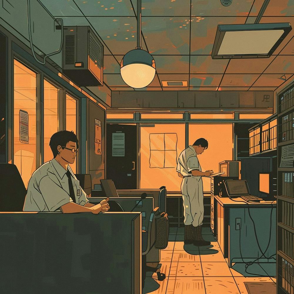 Man Working In An Office