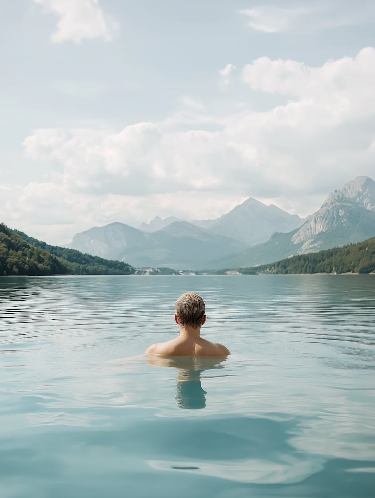 Swimming In A Tranquil Lake