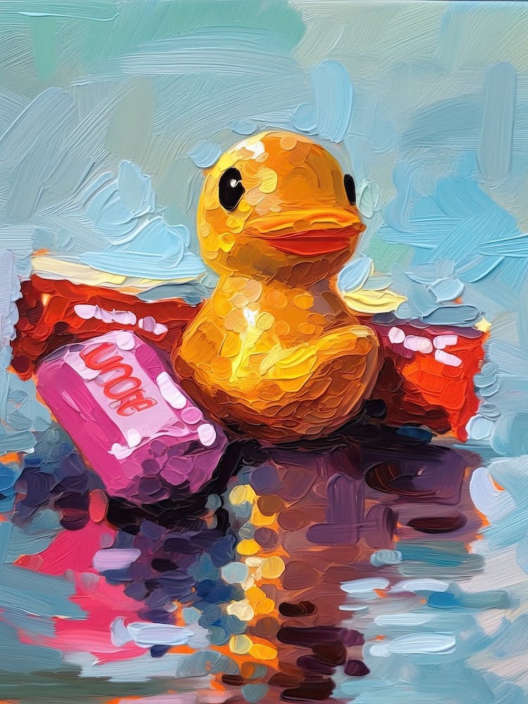 A Yellow Rubber Duck Oil Painting 1