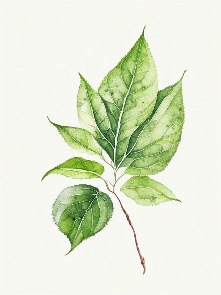 Bergamot Leaf Minimalist Watercolour 3