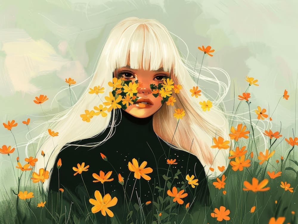 Girl With Flowers 11