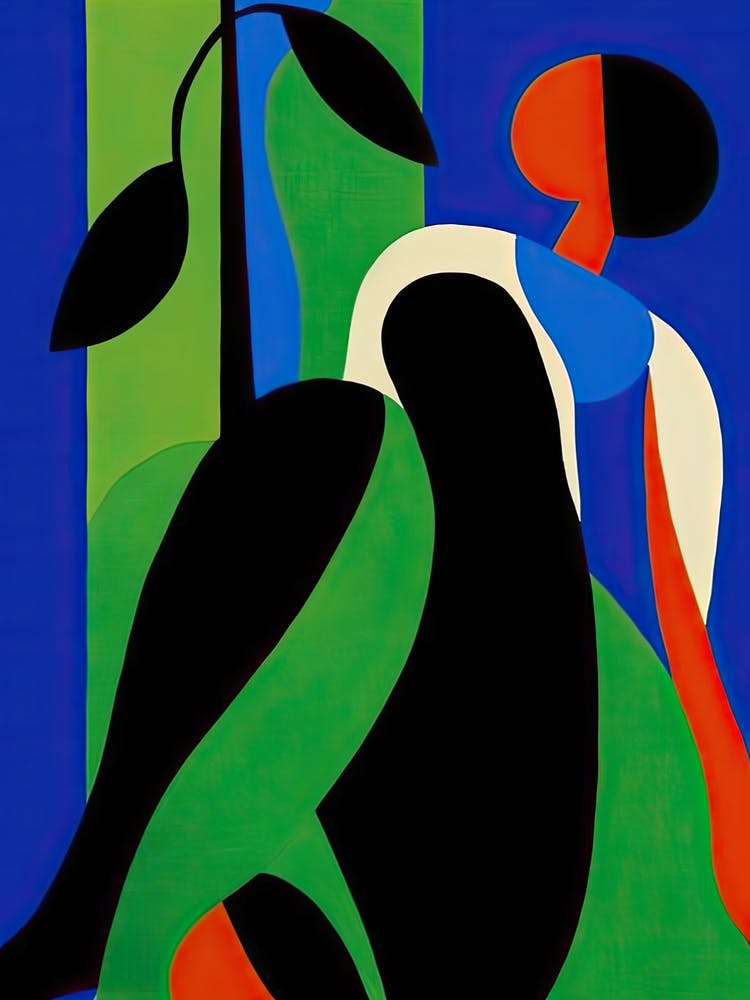 Botanical Woman Figure Abstract Matisse Style