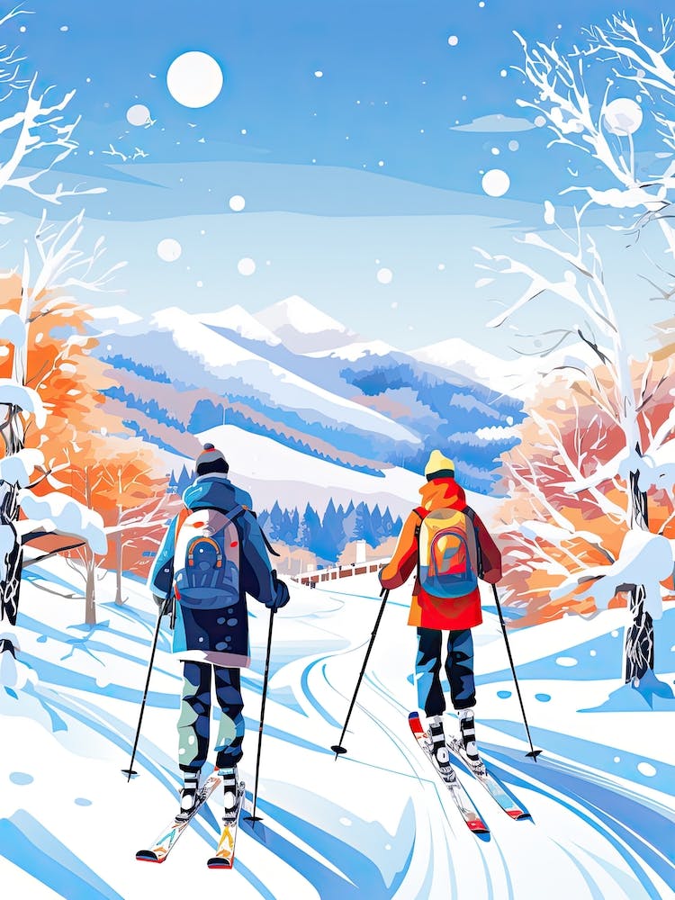 Niseko   Hokkaido Japan, Ski Resort Illustration 0