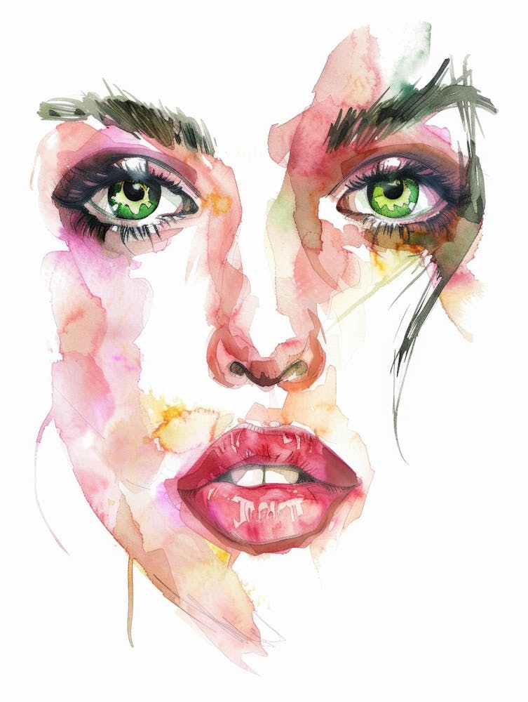 Watercolor Portrait Of A Woman 1