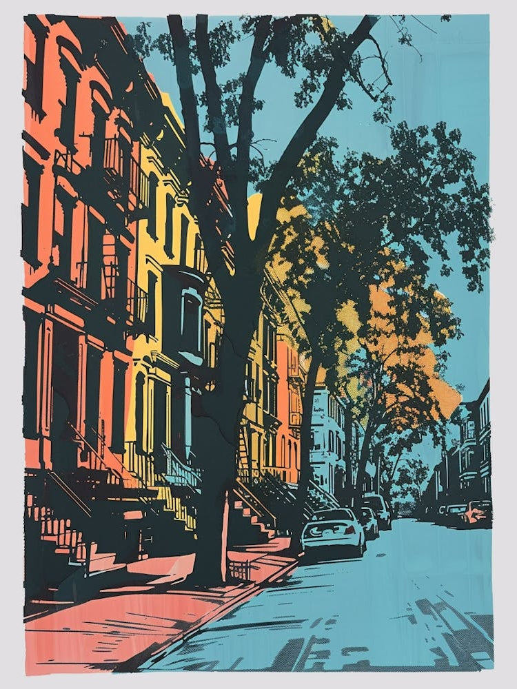 Greenpoint New York Colourful Silkscreen Illustration 1