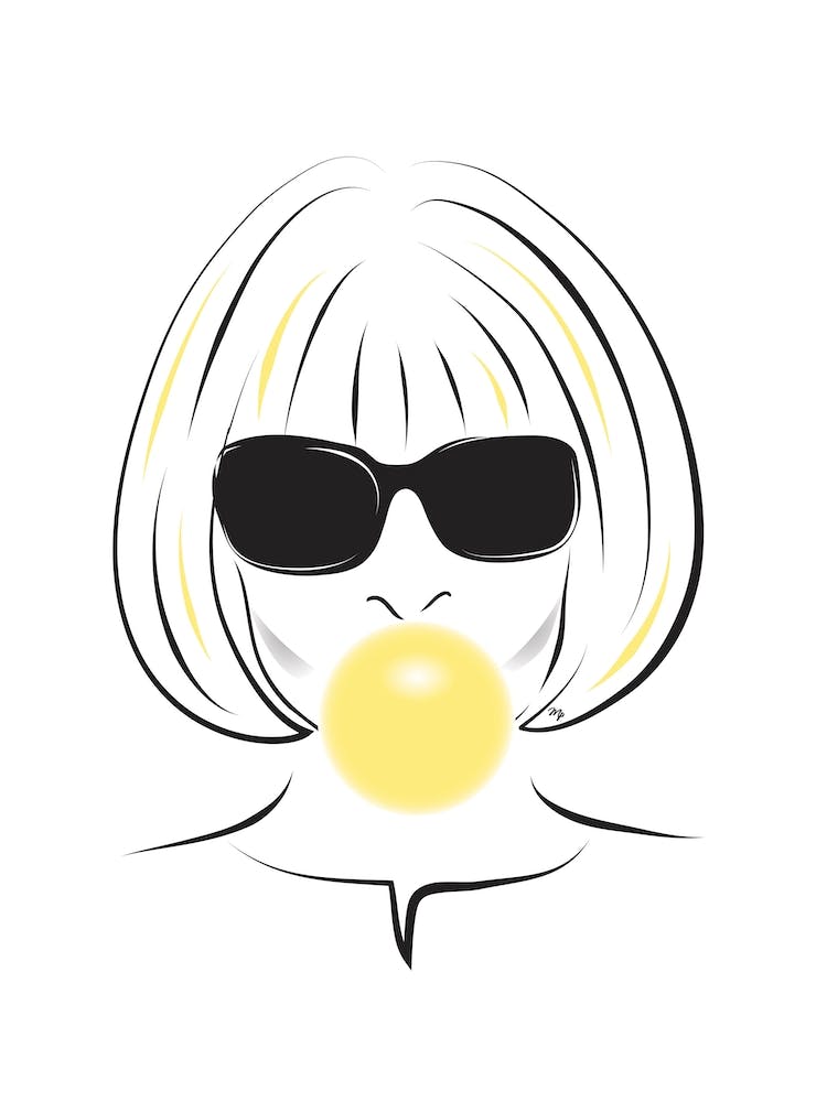 Anna Wintour Vogue Bubble Gum Portrait