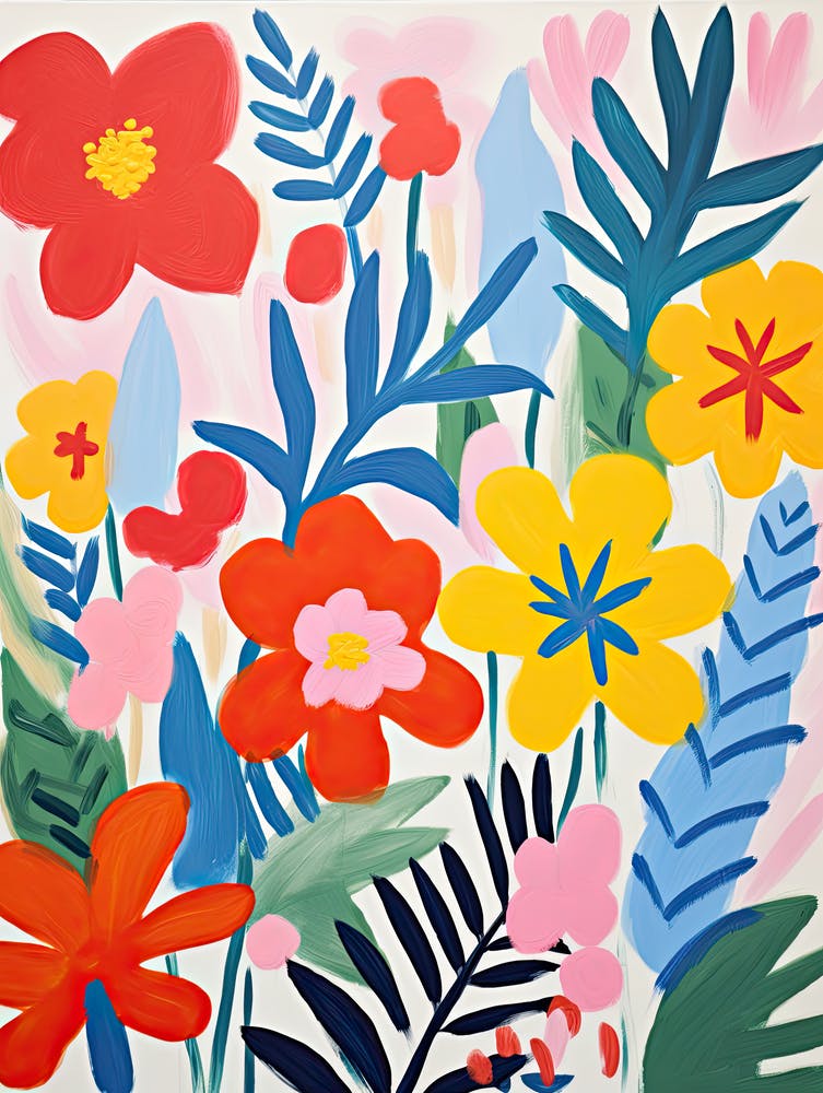 Flowers 55, Matisse style, Floral texture