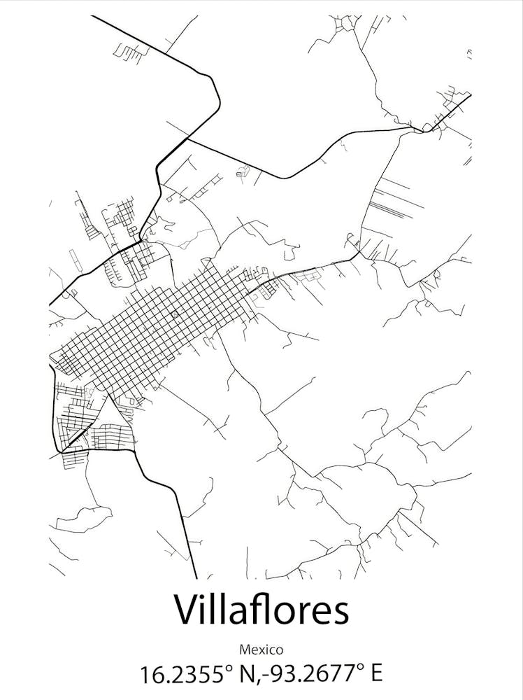 Villaflores,Mexico Minimalist Map