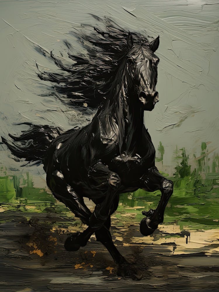 A Horse Painting In The Style Of Impasto 2