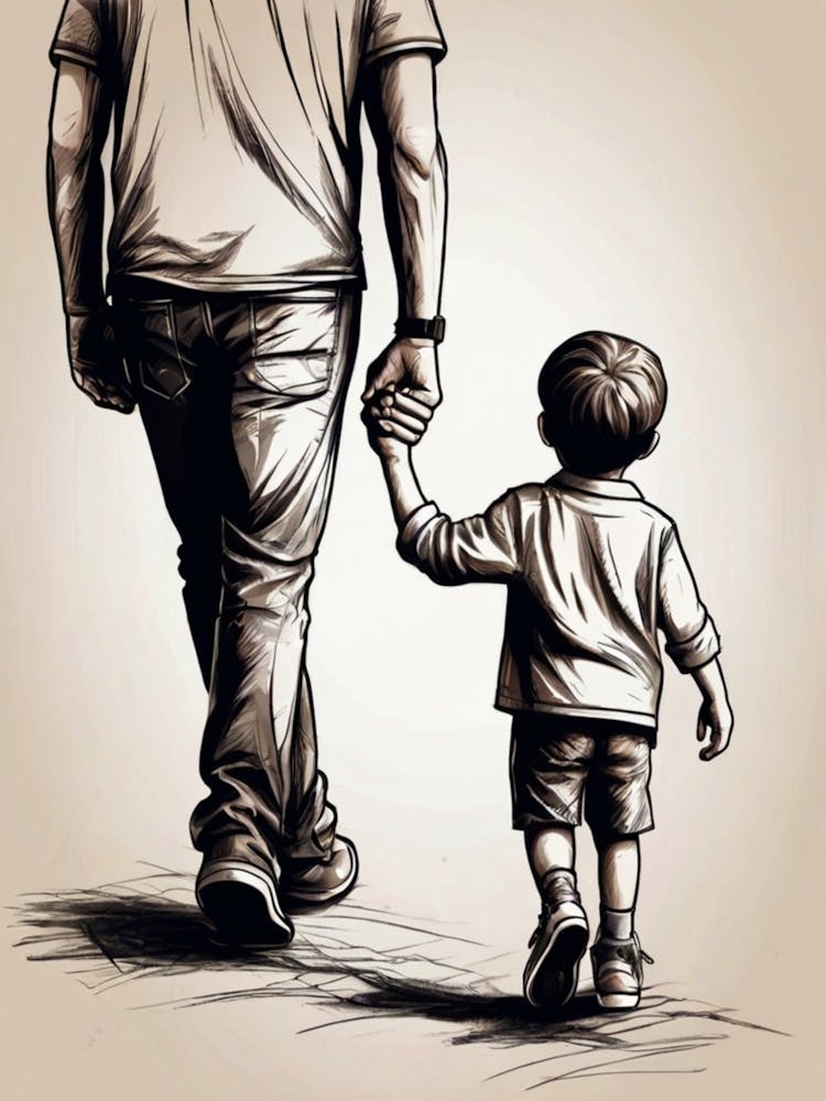 Father And Son Holding Hands