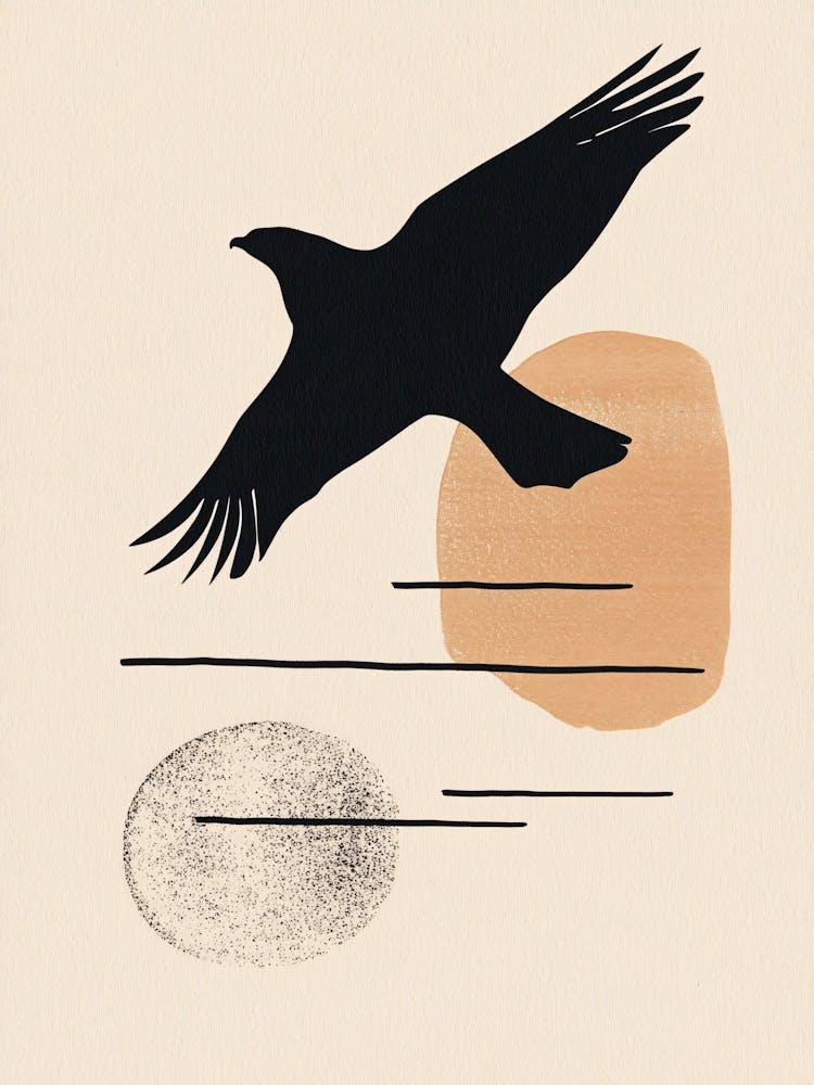 Crow in Flight Minimal