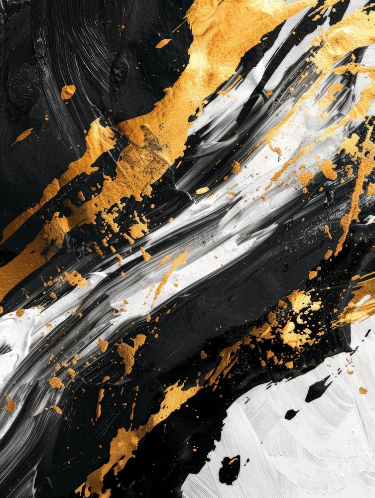 Abstract Gold And Black Painting 1