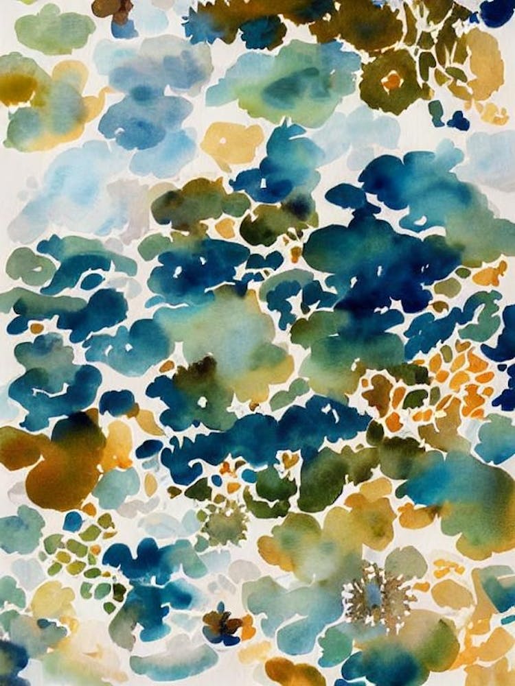 Acropora Yongei 2 Vintage Graphic Watercolour