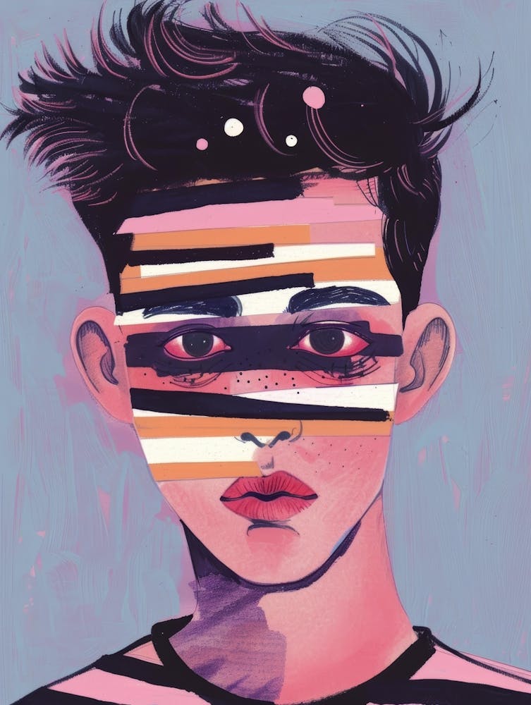 Boy With Stripes On His Face