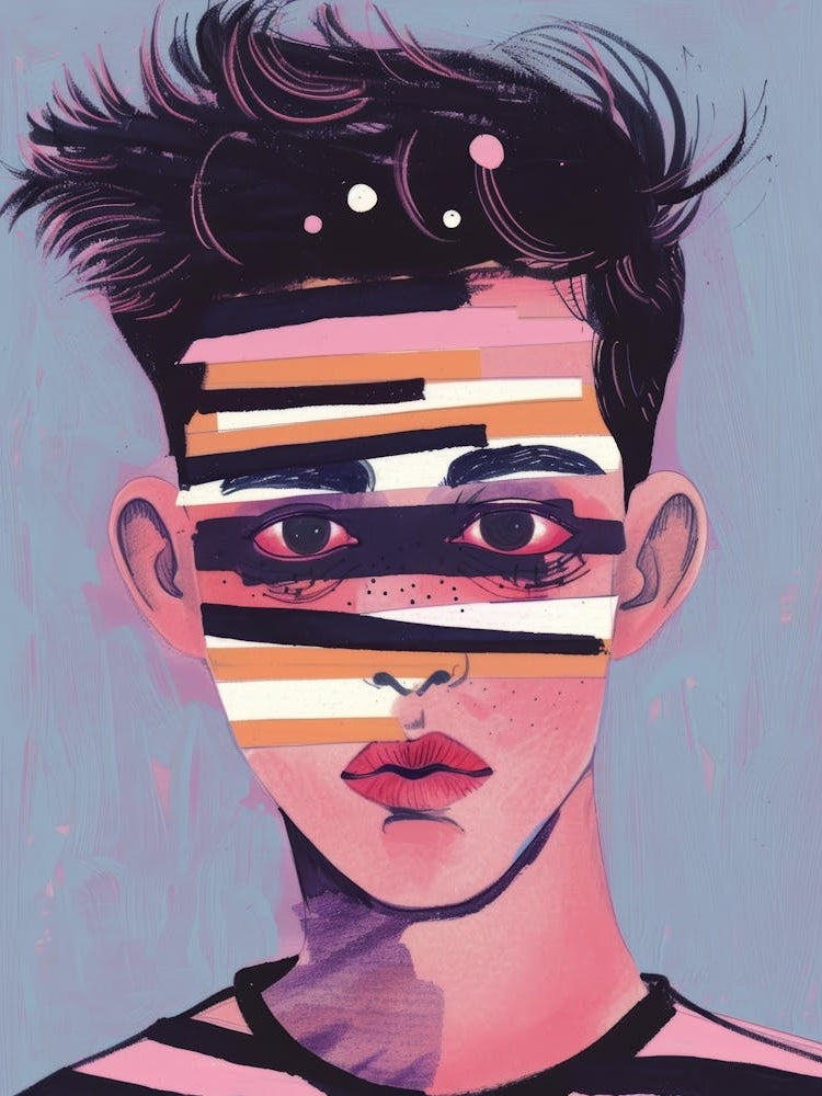 Boy With Stripes On His Face