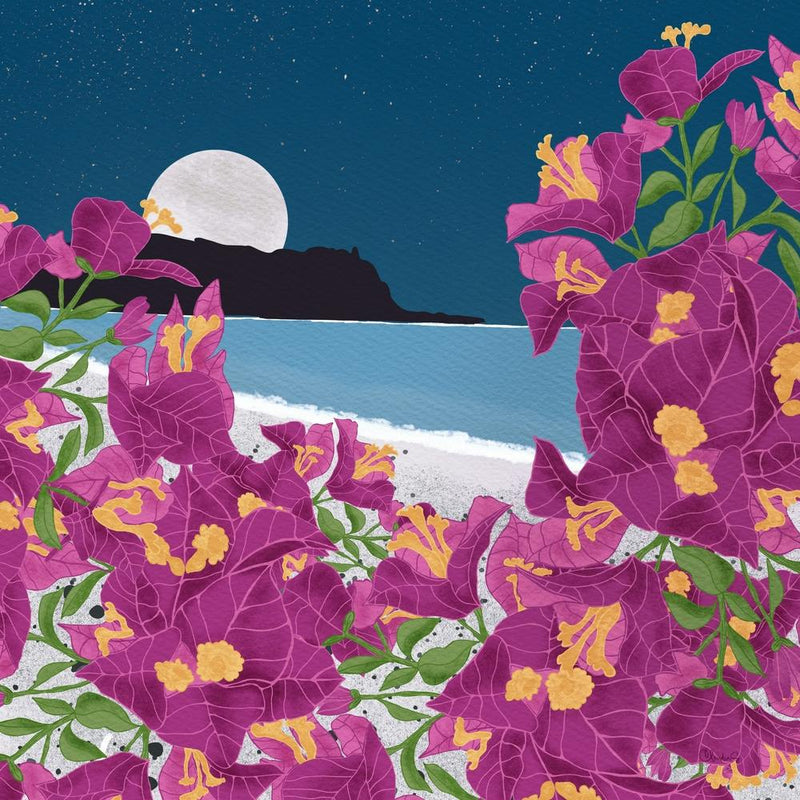 Purple Flowers On The Beach