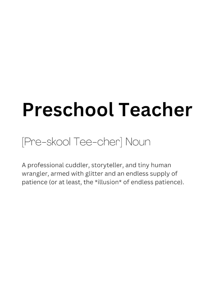 Preschool Teacher Definition Meaning