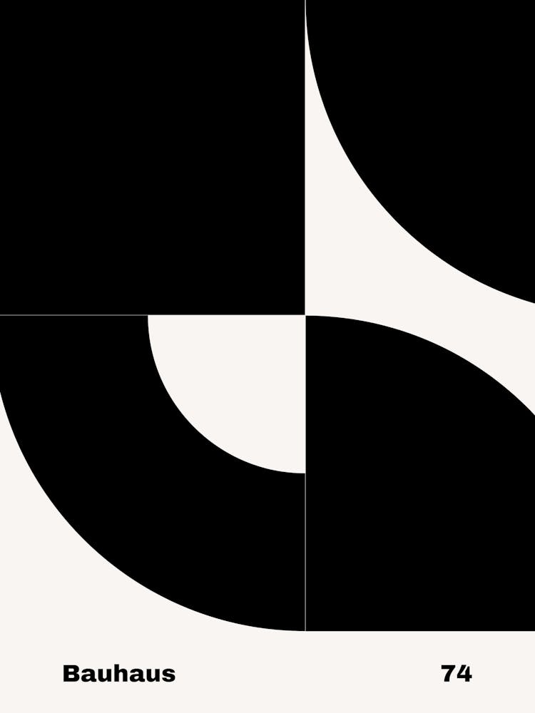 Geometric Bauhaus Poster B&W 74