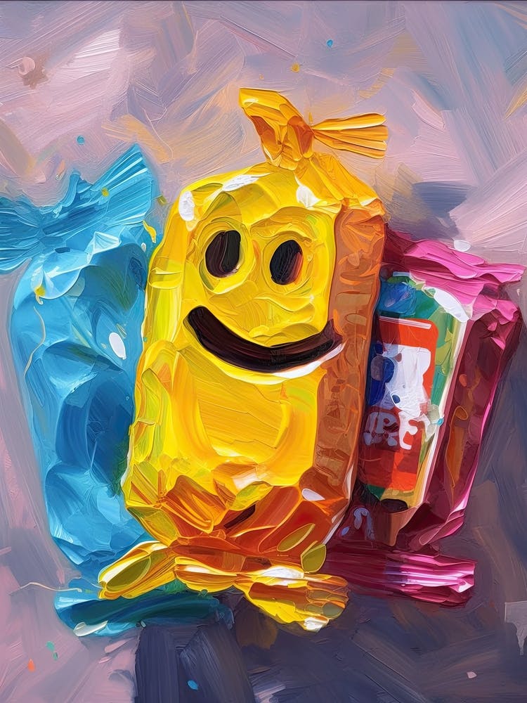 Smiley Face Oil Painting 1