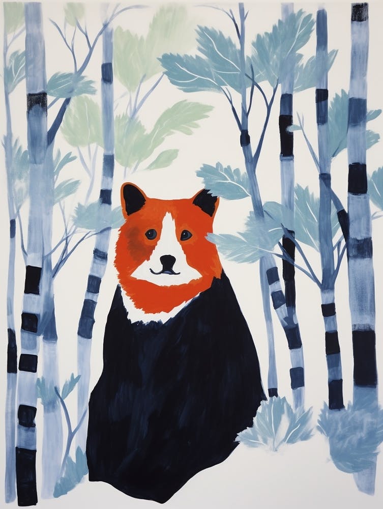 Colourful Kids Animal Art Red Panda 2
