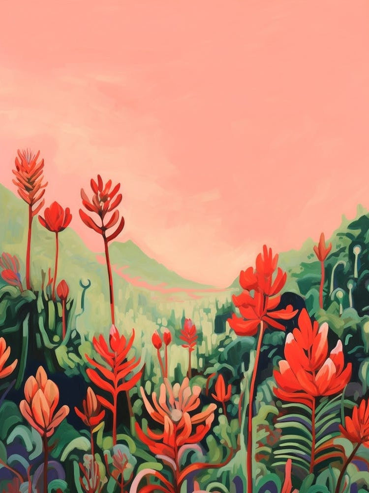 Boho Wildflower Painting Indian Paintbrush 1