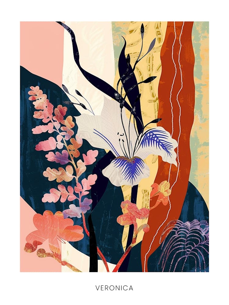 Colourful Flower Illustration Poster Veronica 4