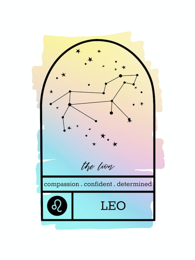 Leo Zodiac Sign| Rainbow Gradient